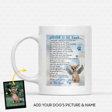 Custom Dog Mug - Personalized Waiting At The Door Gift For Dad - White Mug